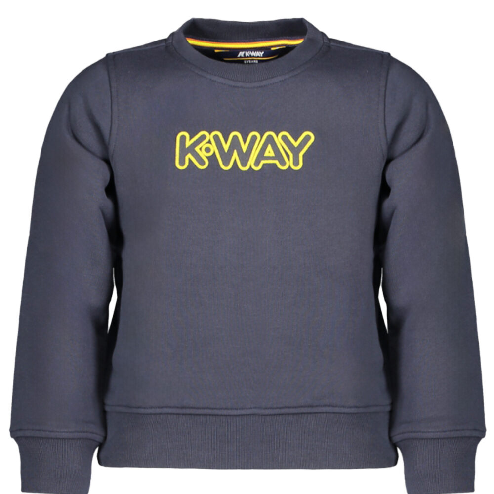 K-WAY FELPA SENZA ZIP BAMBINO BLU