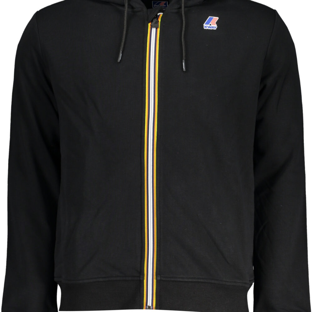 K-WAY FELPA CON ZIP UOMO NERO
