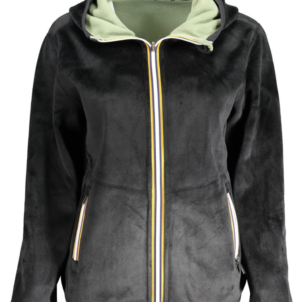 K-WAY FELPA CON ZIP DONNA NERO