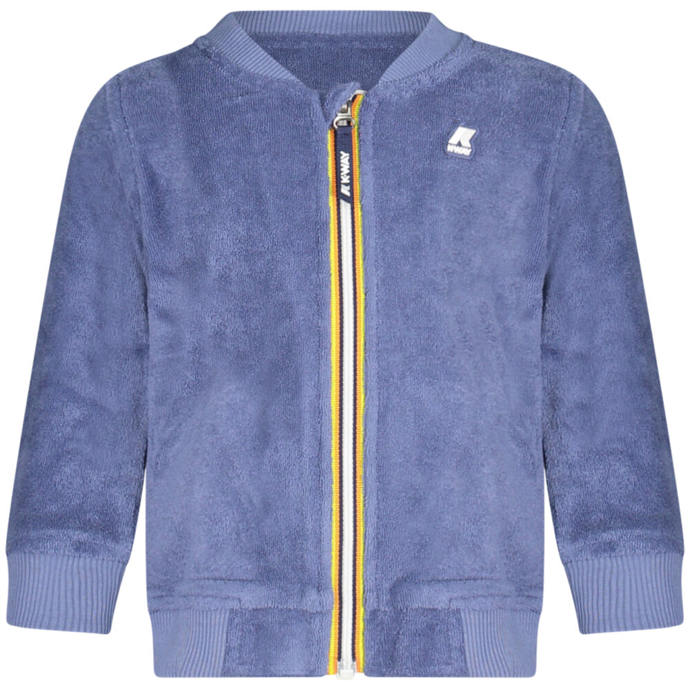 K-WAY FELPA CON ZIP BAMBINO BLU