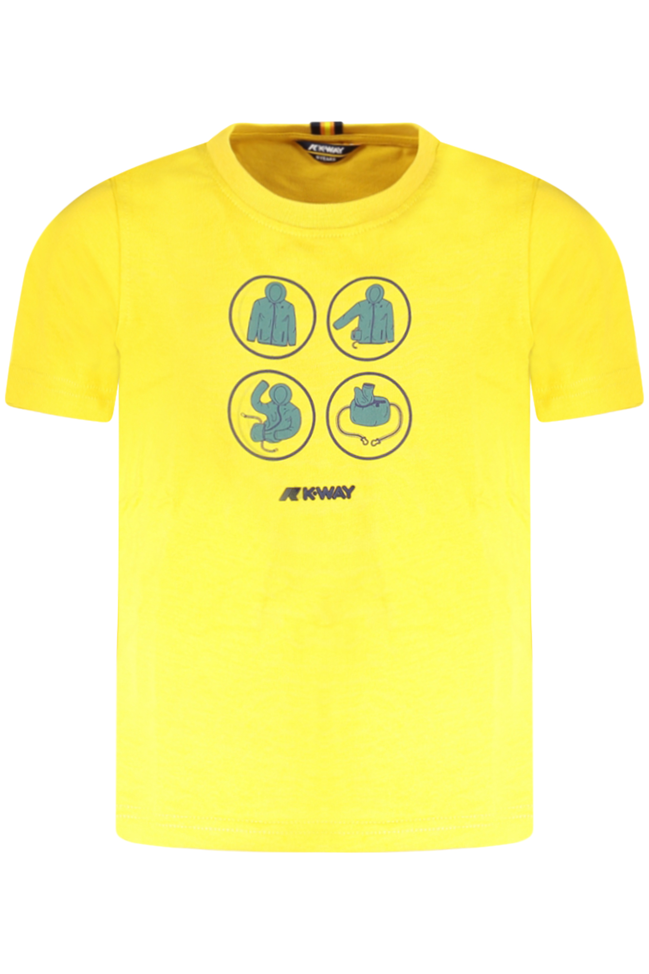 K-WAY T-SHIRT MANICHE CORTE BAMBINO GIALLO