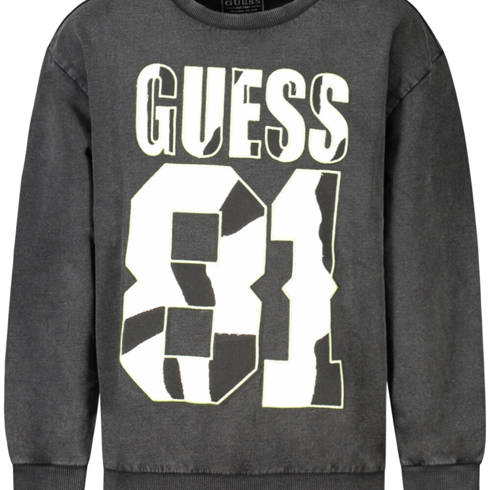 GUESS JEANS FELPA SENZA ZIP BAMBINO NERO
