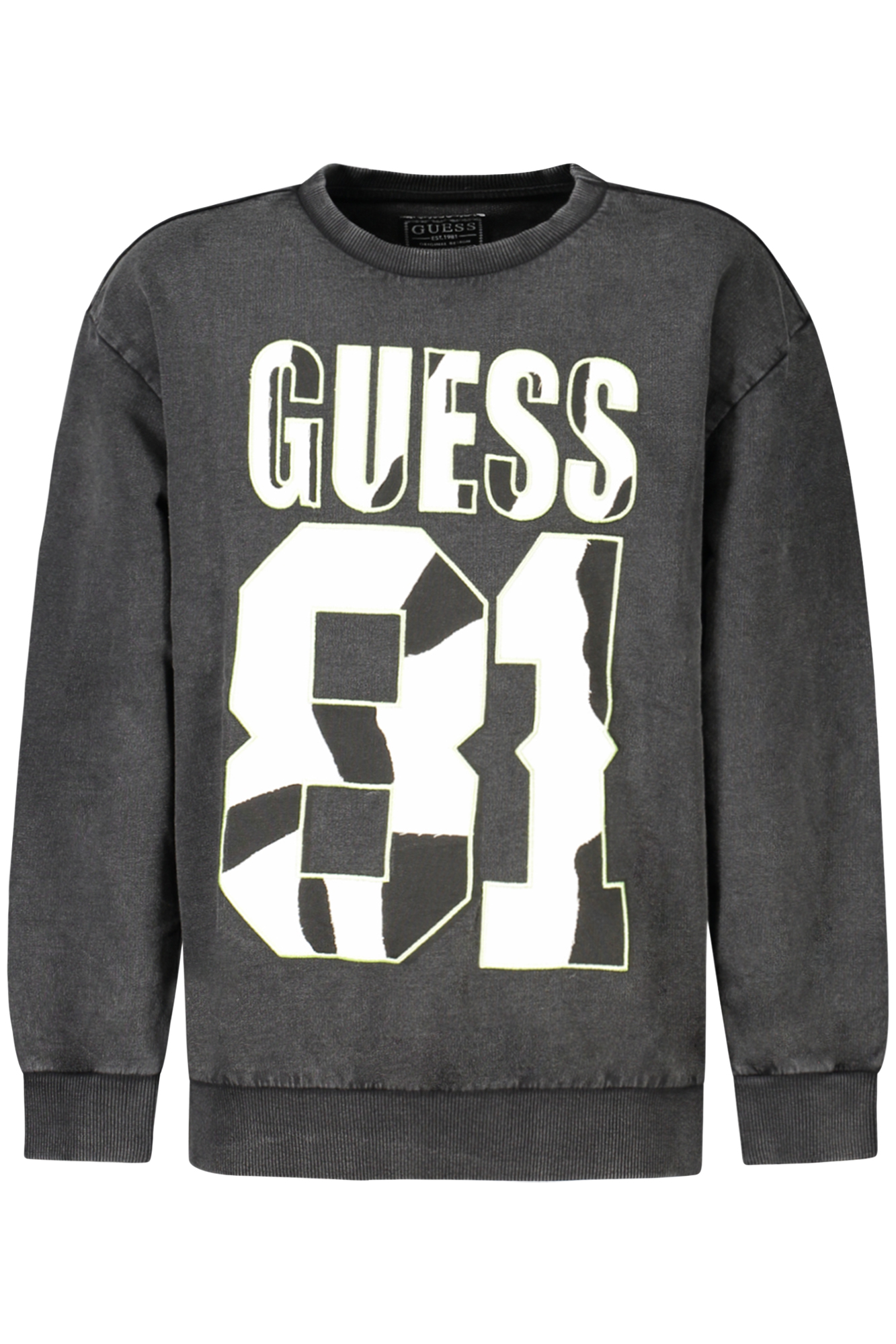 GUESS JEANS FELPA SENZA ZIP BAMBINO NERO