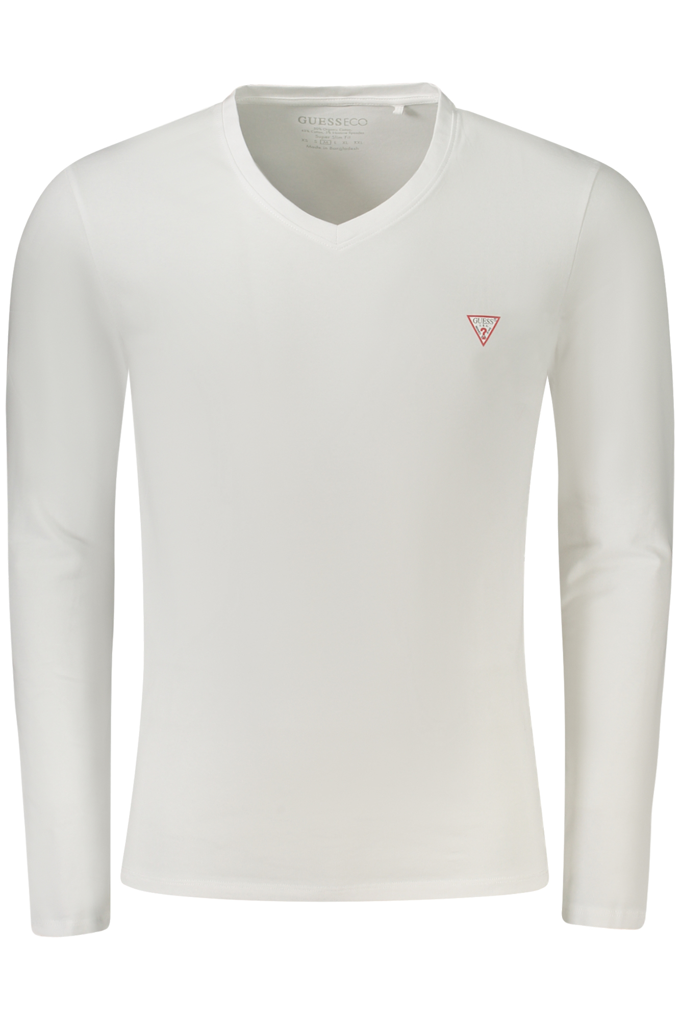 GUESS JEANS T-SHIRT MANICHE LUNGHE UOMO BIANCO