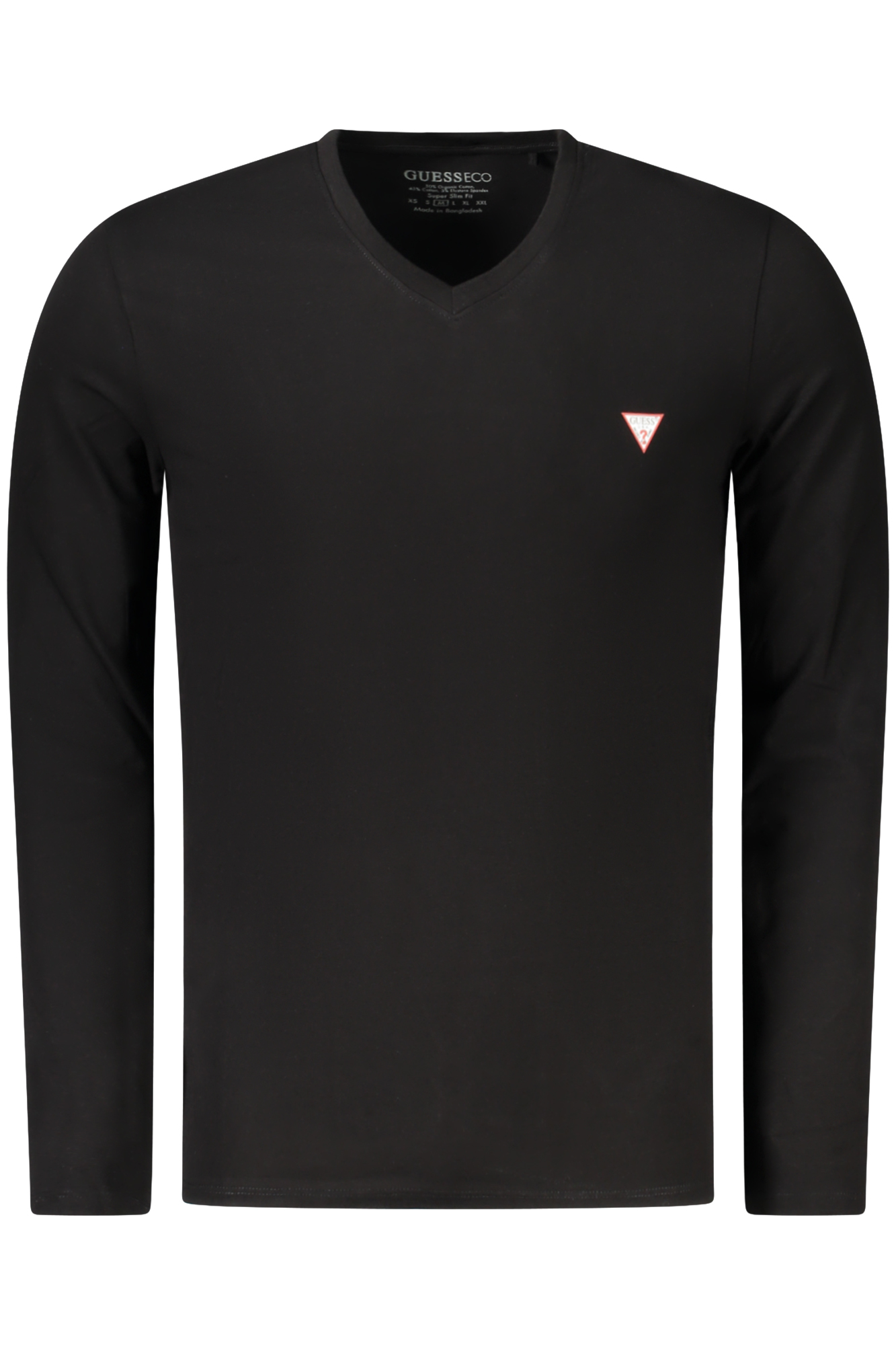 GUESS JEANS T-SHIRT MANICHE LUNGHE UOMO NERO