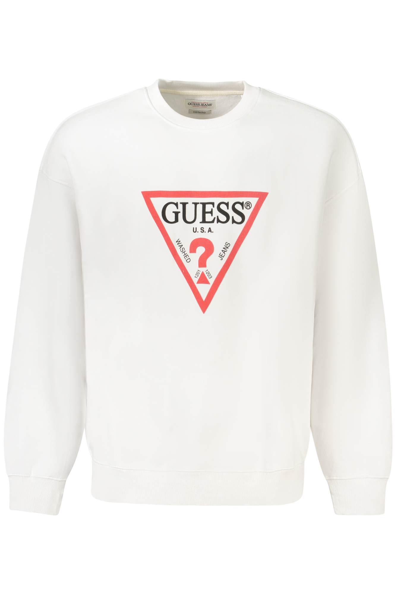 GUESS JEANS FELPA SENZA ZIP UOMO BIANCO