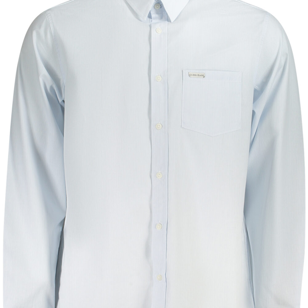 GUESS JEANS CAMICIA MANICHE LUNGHE UOMO AZZURRO