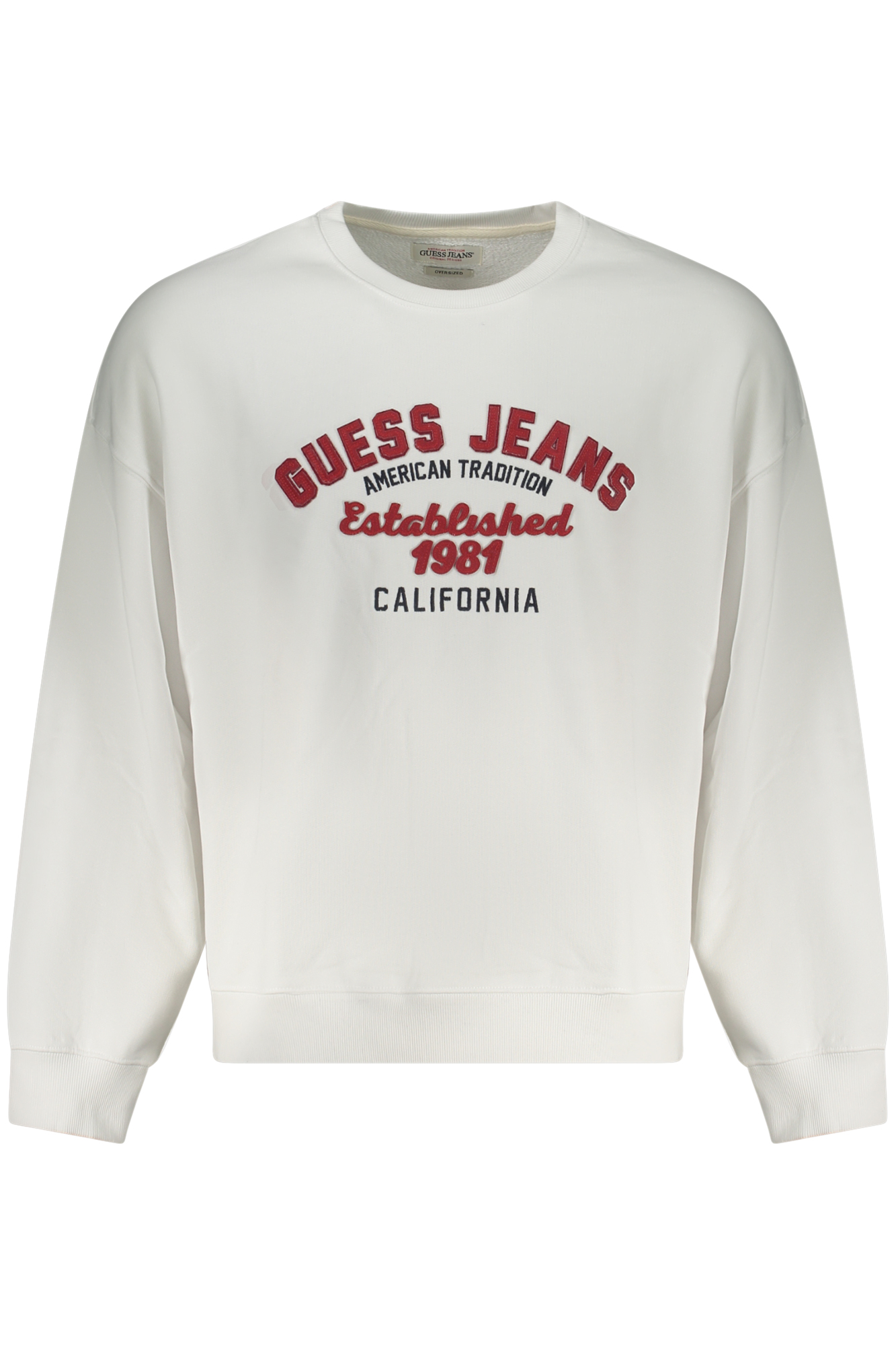 GUESS JEANS FELPA SENZA ZIP UOMO BIANCO