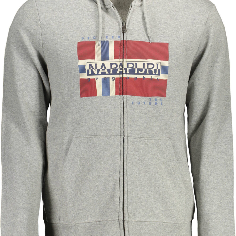 NAPAPIJRI FELPA CON ZIP UOMO GRIGIO