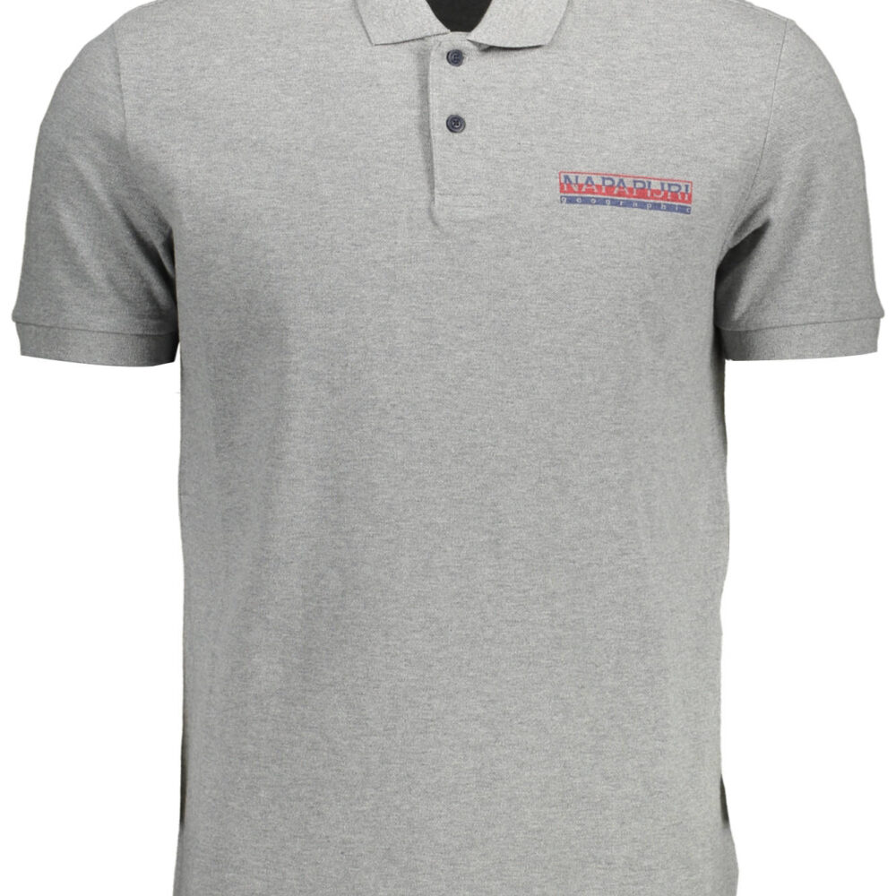 NAPAPIJRI POLO MANICHE CORTE UOMO GRIGIO