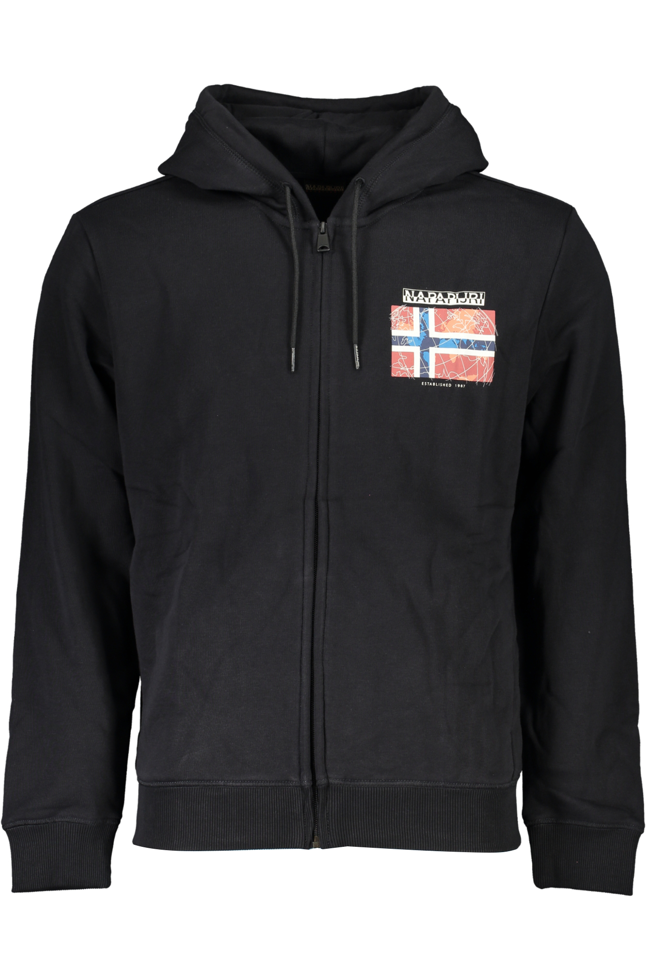 NAPAPIJRI FELPA CON ZIP UOMO NERO