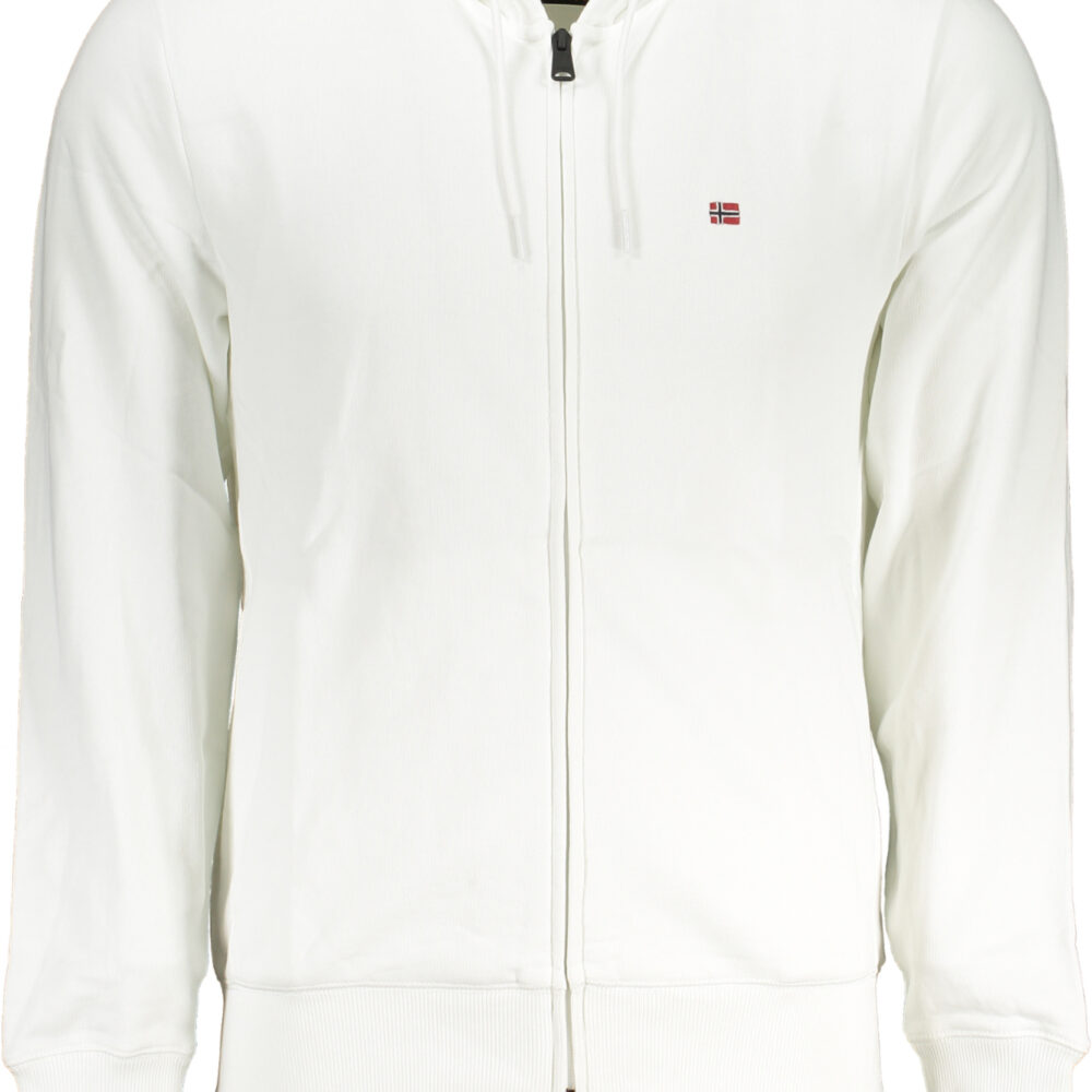 NAPAPIJRI FELPA CON ZIP UOMO BIANCO