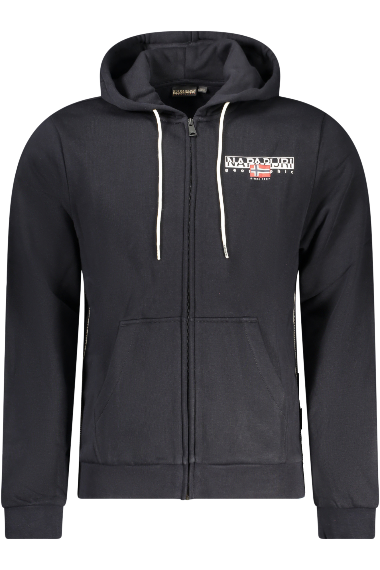 NAPAPIJRI FELPA CON ZIP UOMO NERO