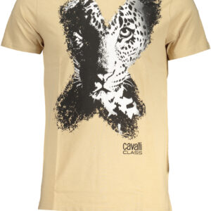 CAVALLI CLASS T-SHIRT MANICHE CORTE UOMO BEIGE
