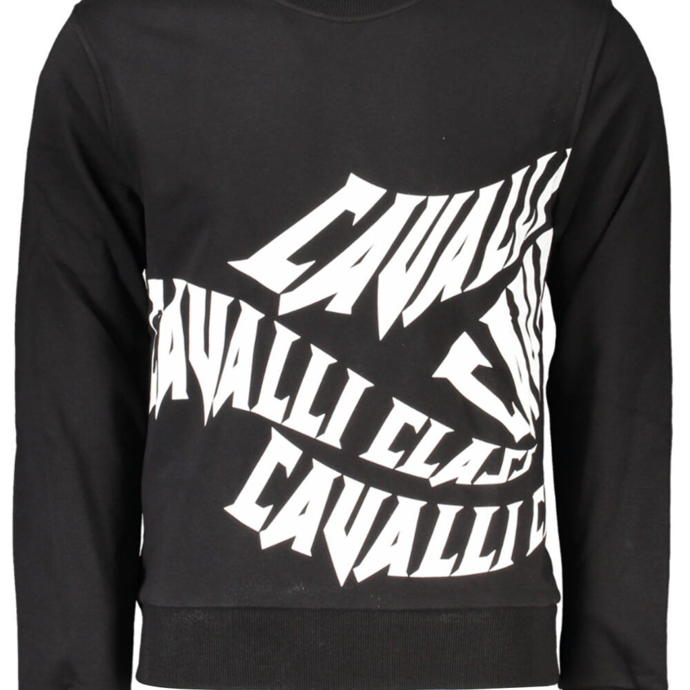CAVALLI CLASS FELPA SENZA ZIP UOMO NERO