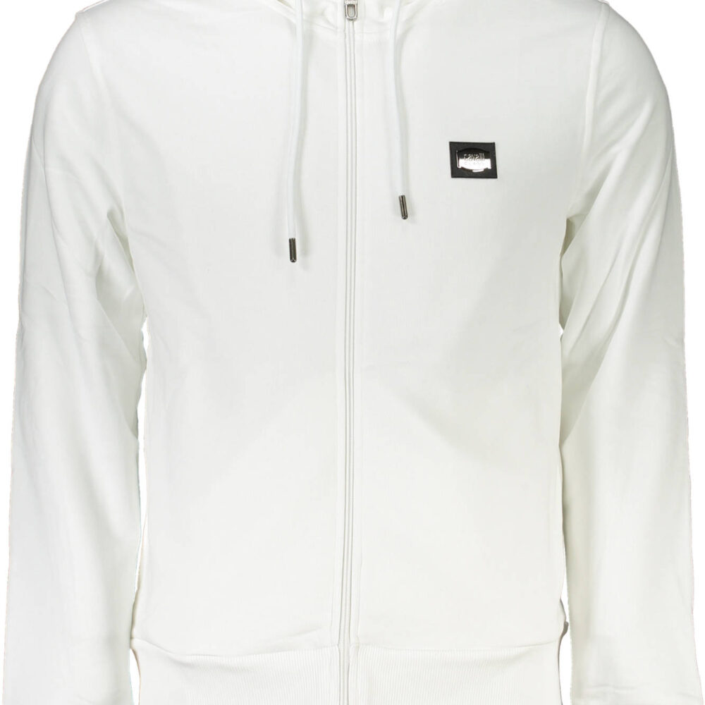 CAVALLI CLASS FELPA CON ZIP UOMO BIANCO