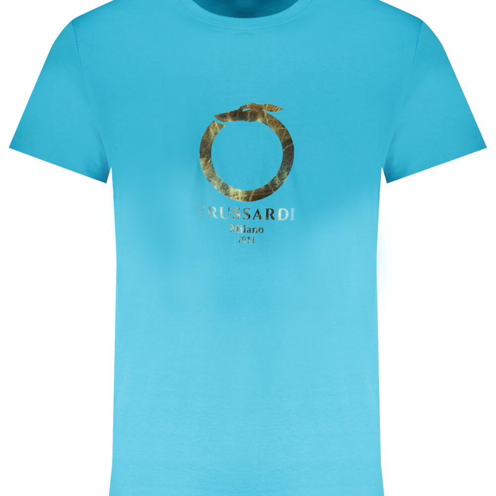 TRUSSARDI T-SHIRT MANICHE CORTE UOMO AZZURRO