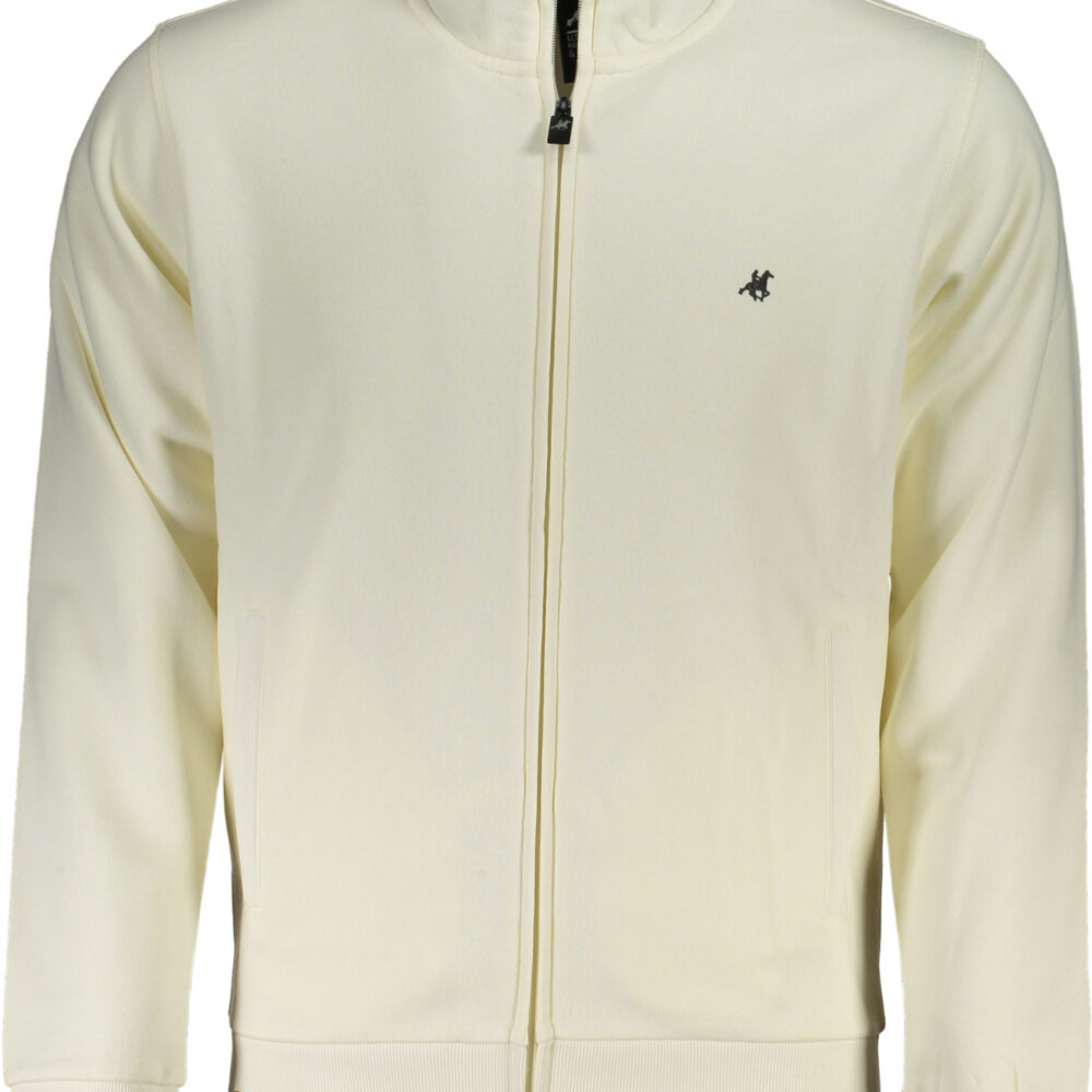 U.S. GRAND POLO FELPA CON ZIP UOMO BIANCO