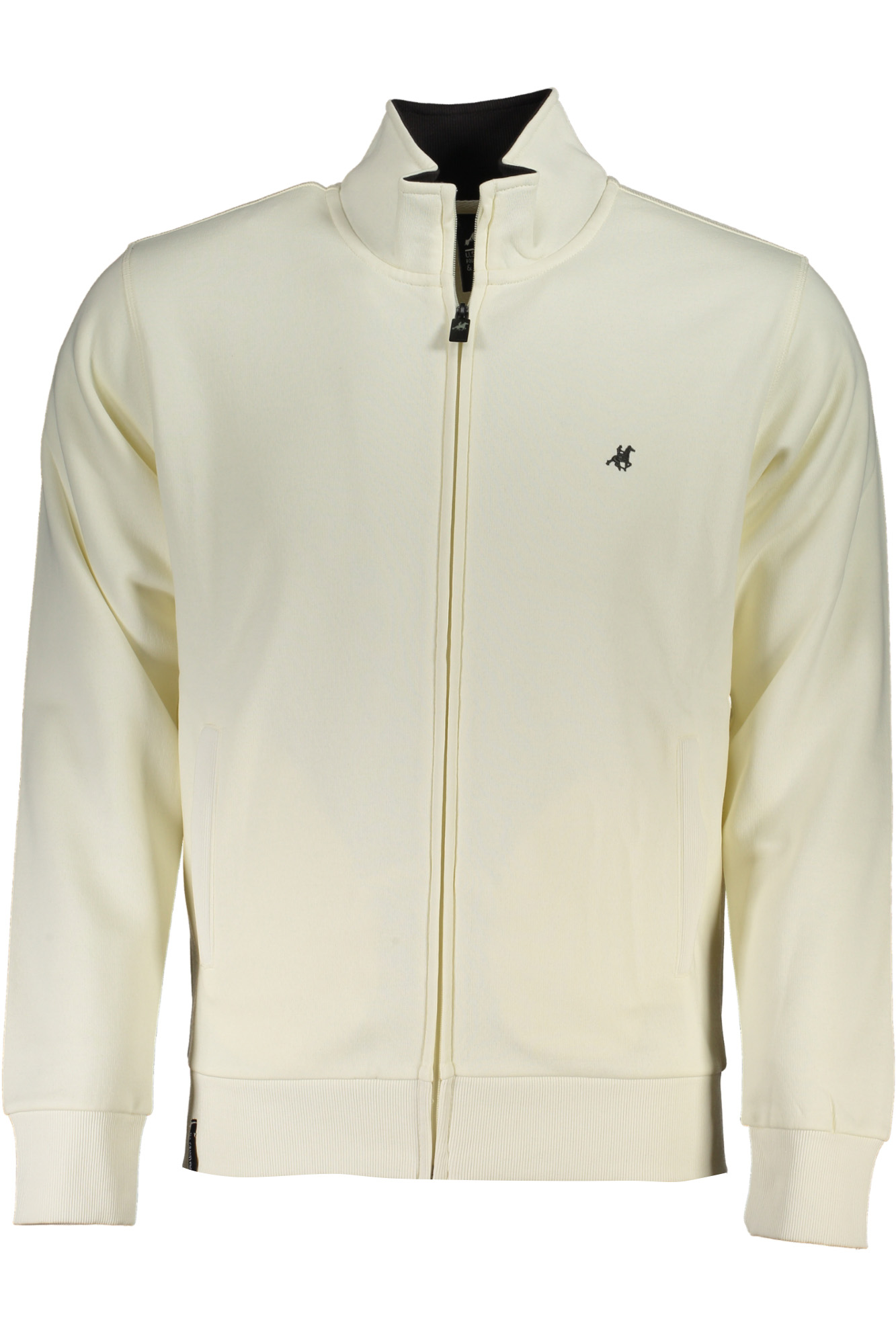 U.S. GRAND POLO FELPA CON ZIP UOMO BIANCO