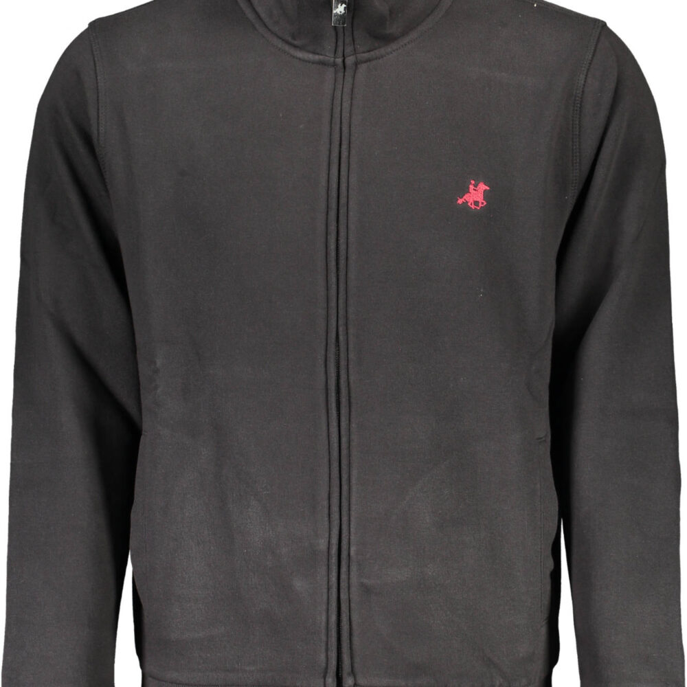 U.S. GRAND POLO FELPA CON ZIP UOMO NERO