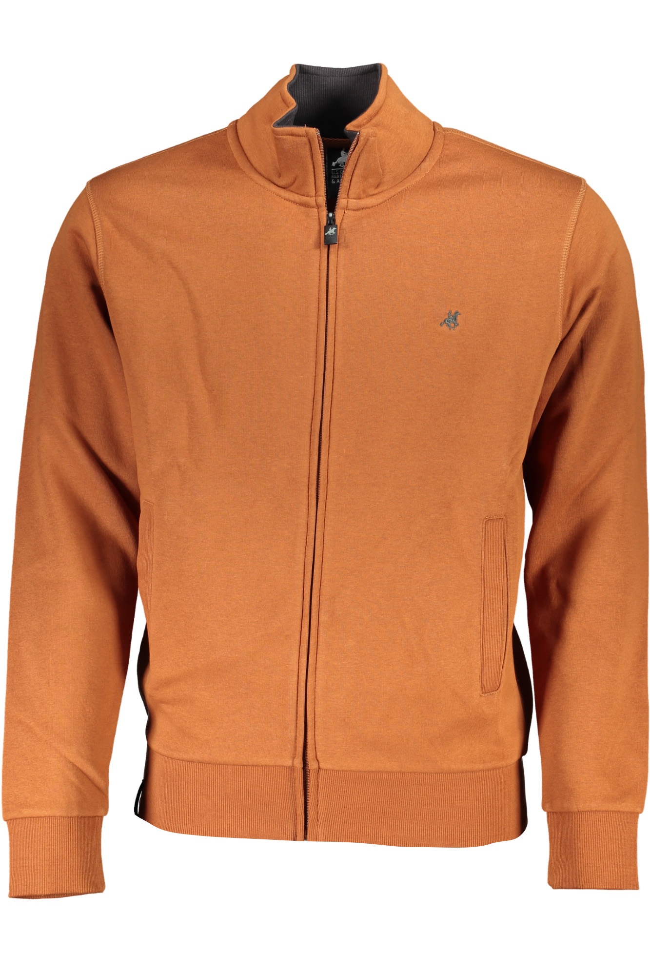 U.S. GRAND POLO FELPA CON ZIP UOMO MARRONE