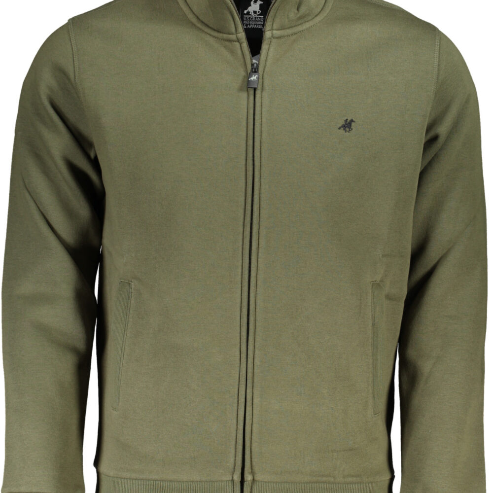 U.S. GRAND POLO FELPA CON ZIP UOMO VERDE