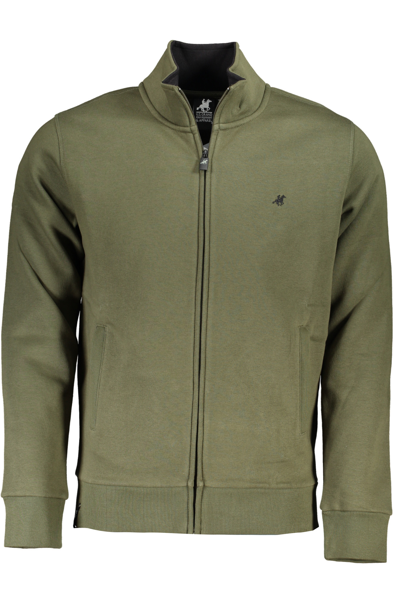 U.S. GRAND POLO FELPA CON ZIP UOMO VERDE