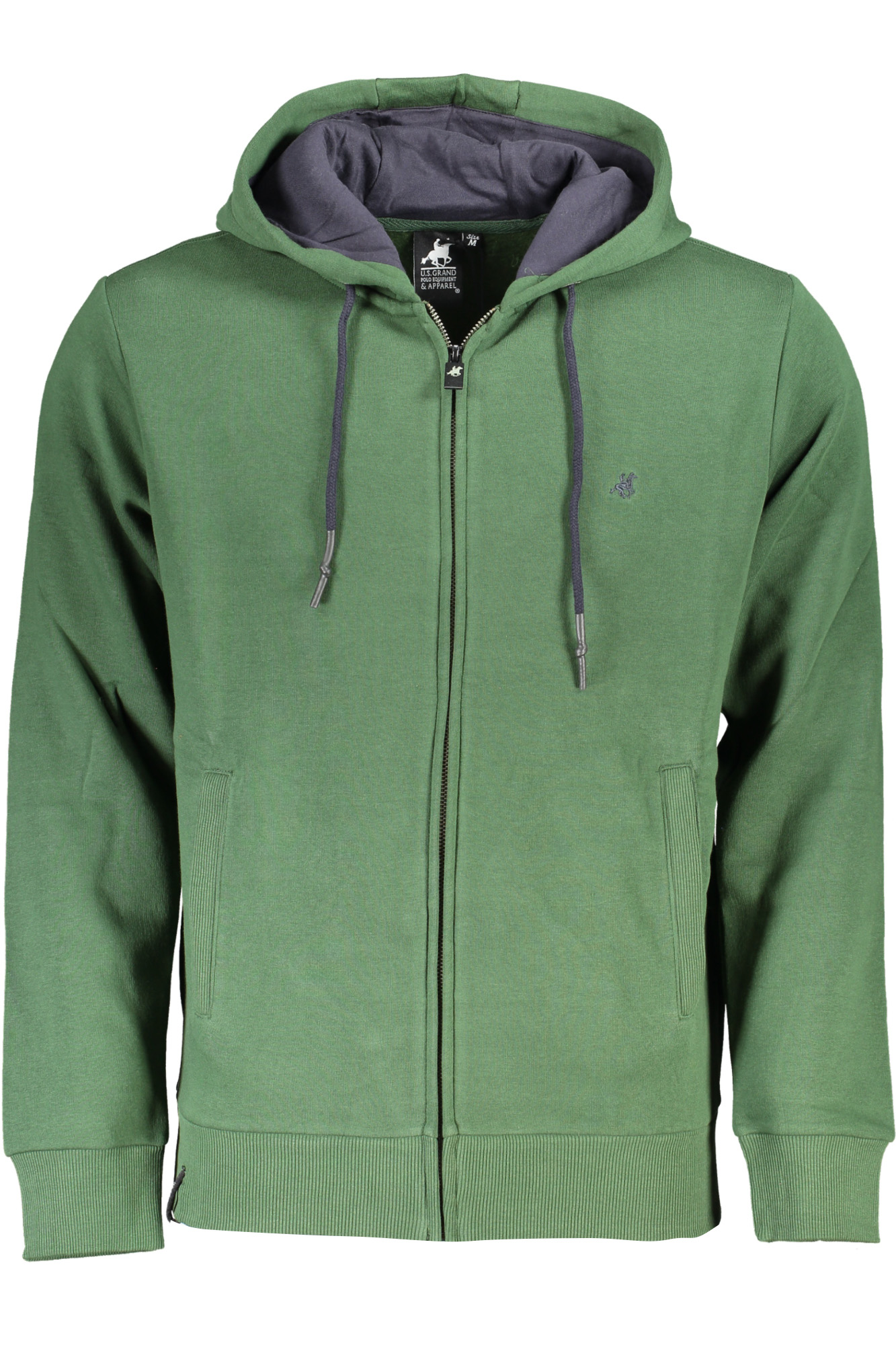 U.S. GRAND POLO FELPA CON ZIP UOMO VERDE