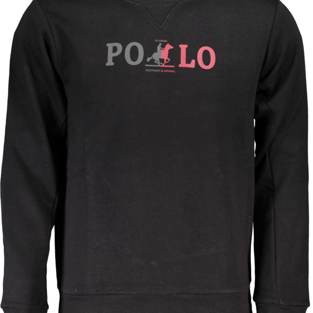 U.S. GRAND POLO FELPA SENZA ZIP UOMO NERO