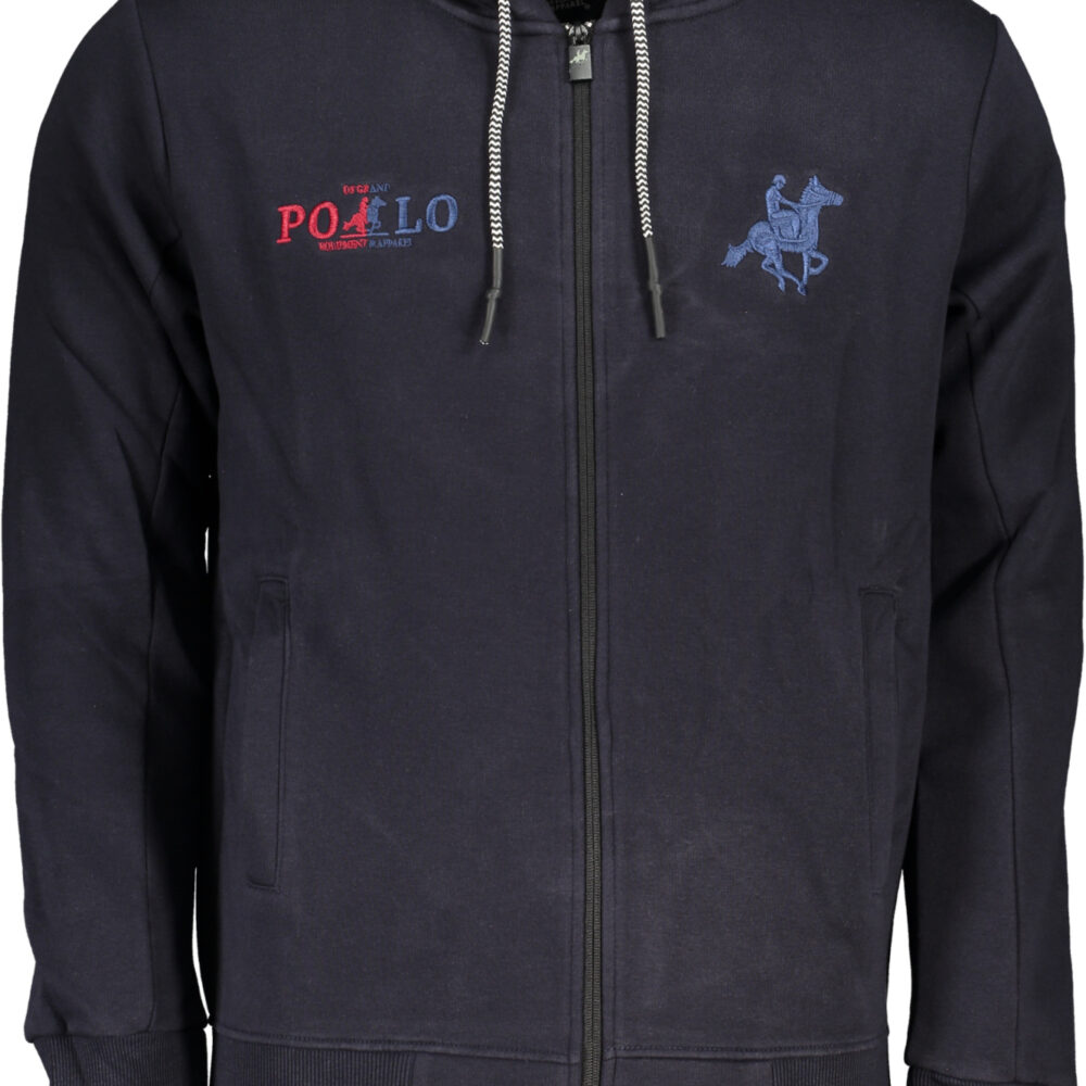 U.S. GRAND POLO FELPA CON ZIP UOMO BLU