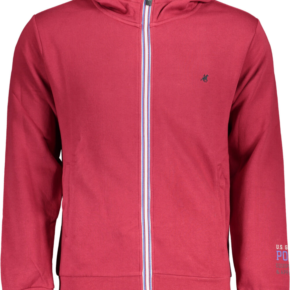 U.S. GRAND POLO FELPA CON ZIP UOMO ROSSO