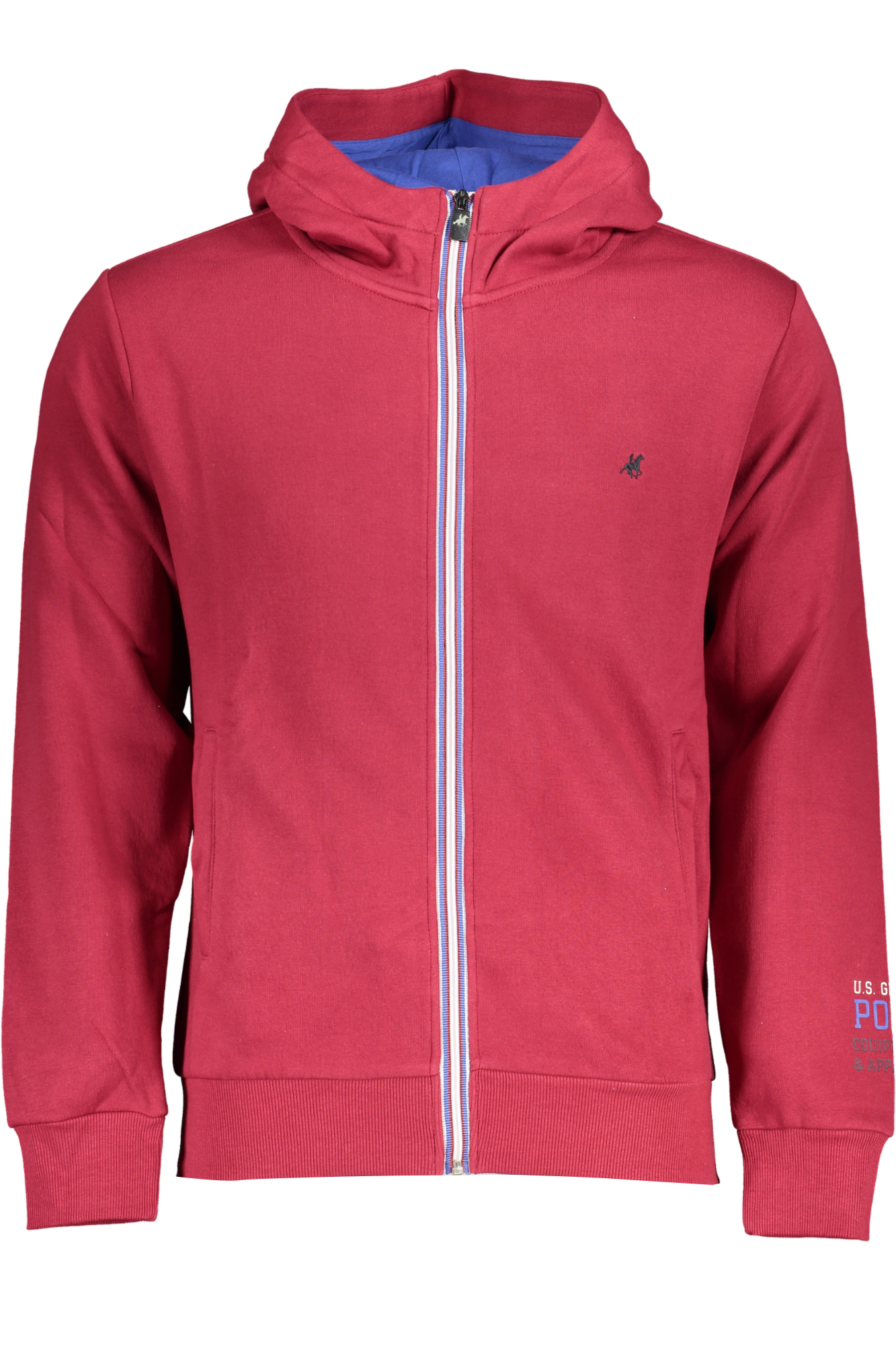 U.S. GRAND POLO FELPA CON ZIP UOMO ROSSO