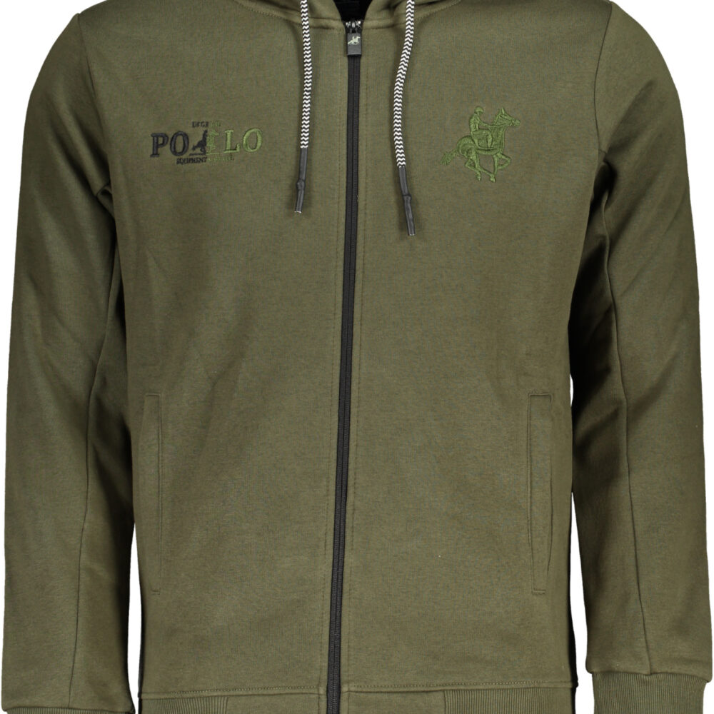 U.S. GRAND POLO FELPA CON ZIP UOMO VERDE