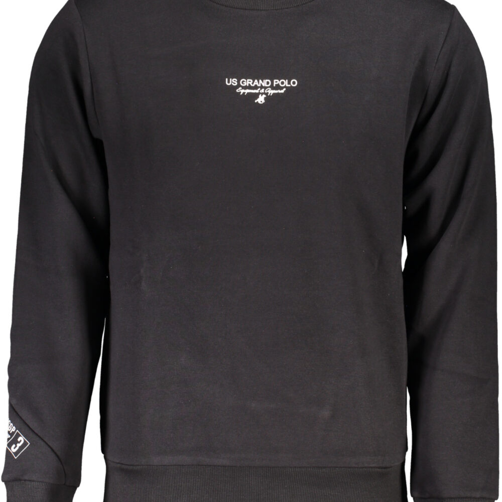 U.S. GRAND POLO FELPA SENZA ZIP UOMO NERO