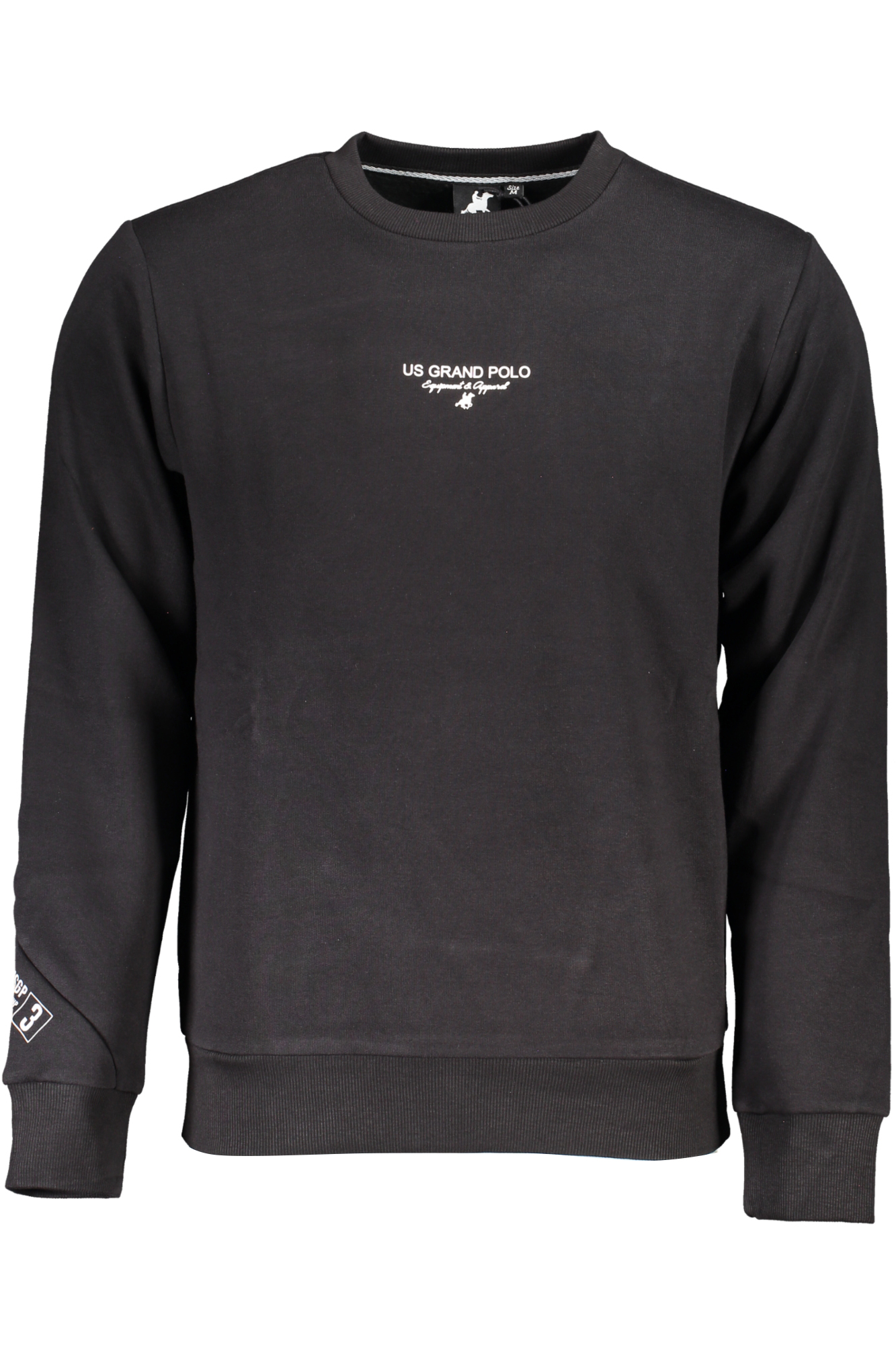 U.S. GRAND POLO FELPA SENZA ZIP UOMO NERO