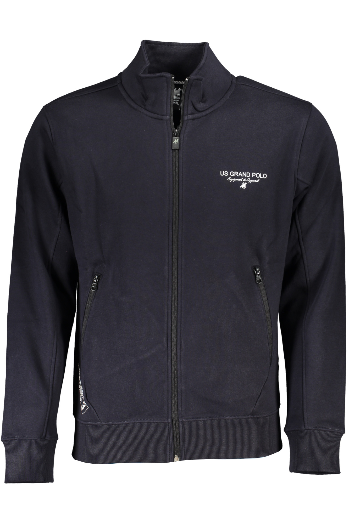 U.S. GRAND POLO FELPA CON ZIP UOMO BLU