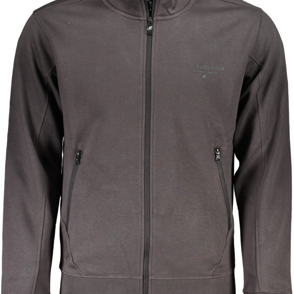 U.S. GRAND POLO FELPA CON ZIP UOMO GRIGIO