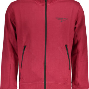 U.S. GRAND POLO FELPA CON ZIP UOMO ROSSO