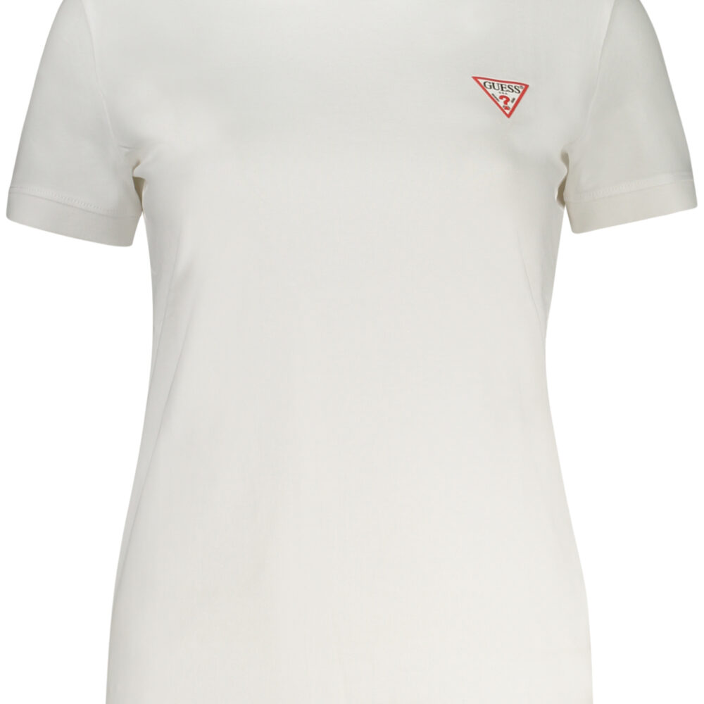 GUESS JEANS T-SHIRT MANICHE CORTE DONNA BIANCO