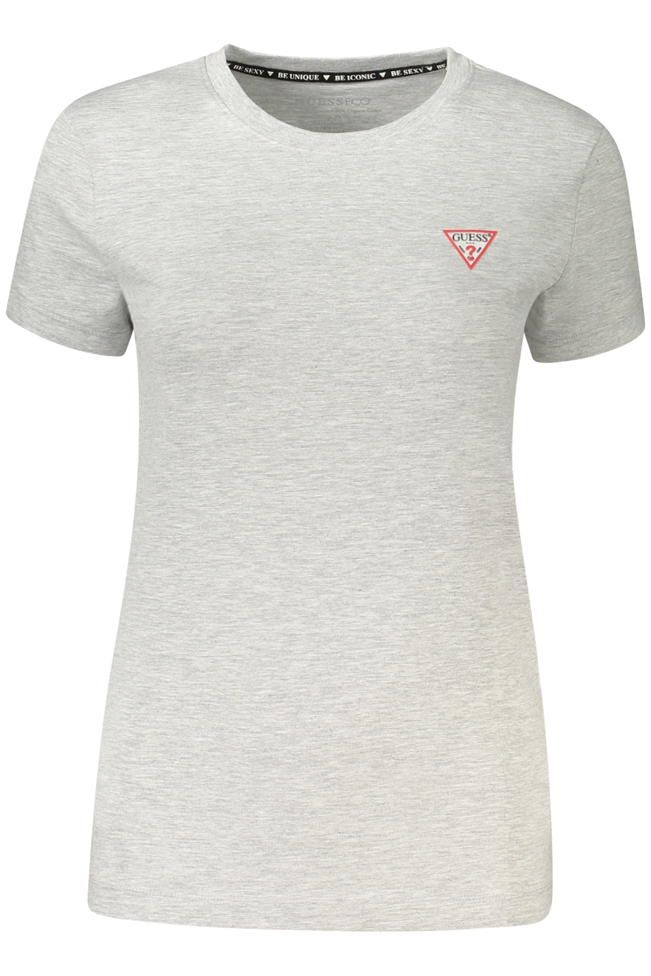 GUESS JEANS T-SHIRT MANICHE CORTE DONNA GRIGIO