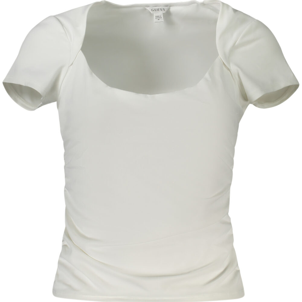GUESS JEANS T-SHIRT MANICHE CORTE DONNA BIANCO