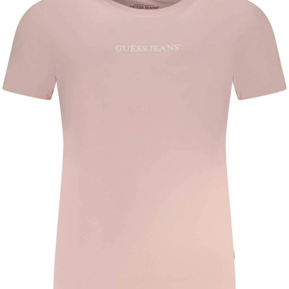 GUESS JEANS T-SHIRT MANICHE CORTE DONNA ROSA