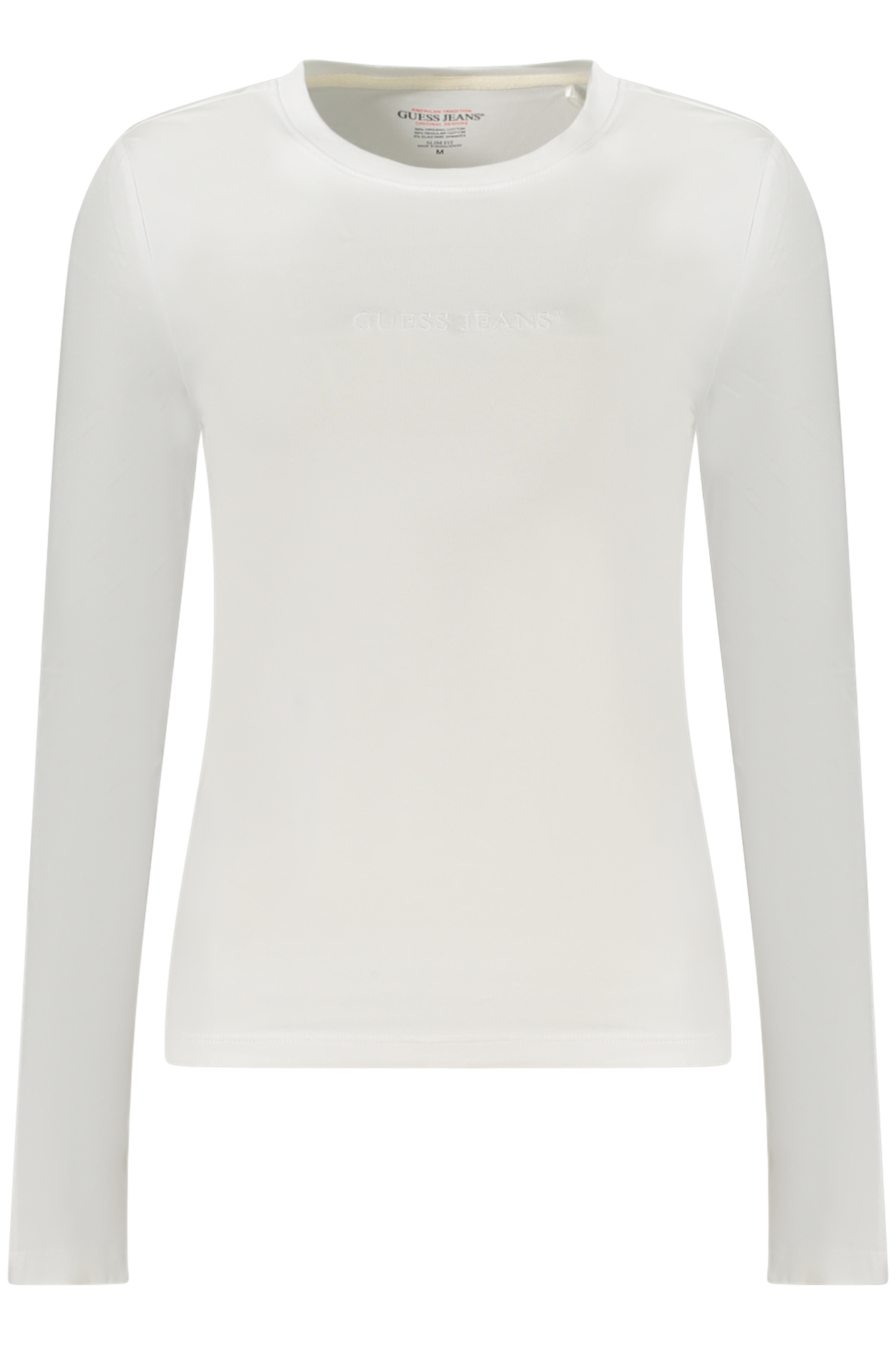 GUESS JEANS T-SHIRT MANICHE LUNGHE DONNA BIANCO