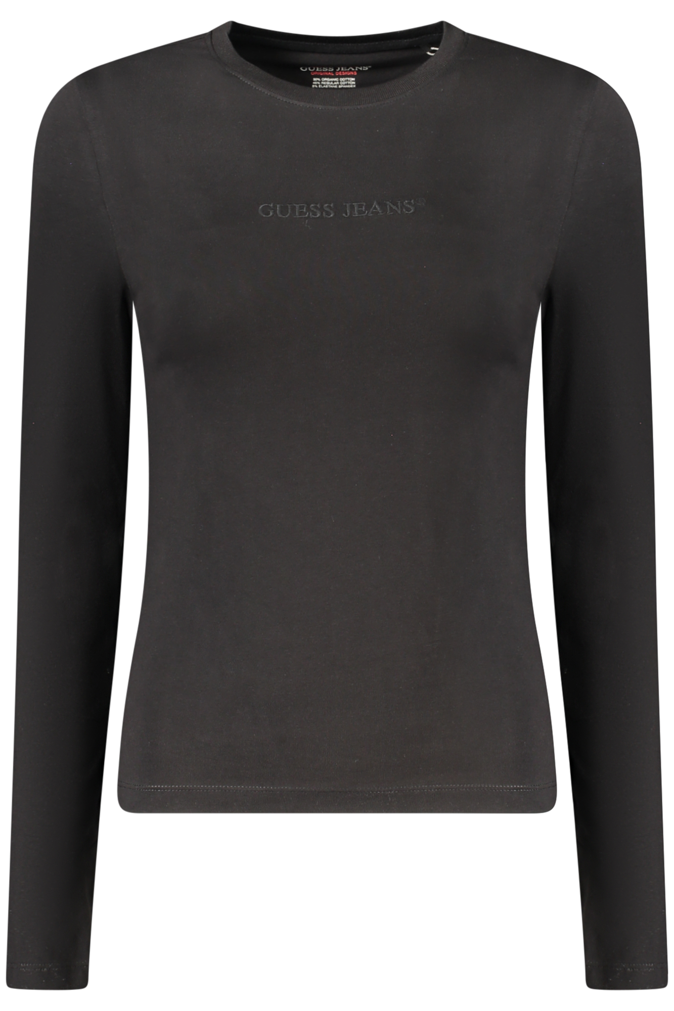GUESS JEANS T-SHIRT MANICHE LUNGHE DONNA NERO