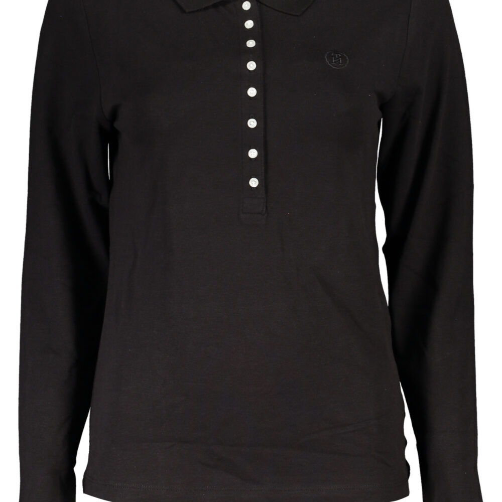 TOMMY HILFIGER POLO MANICHE LUNGHE DONNA NERO