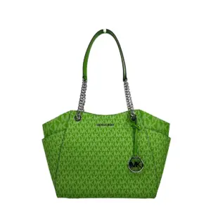 Jet Set Large Chain Shoulder Tote Bag Jungle Green