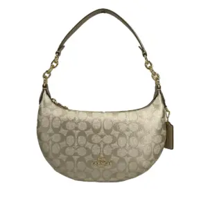 Payton Signature PVC Leather Shoulder Bag Champagne Gold