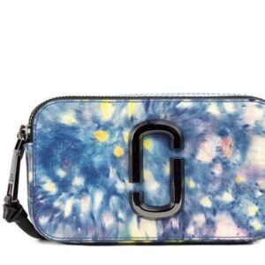 The Snapshot bag Watercolor Blue Printed Leather Shoulder Bag Purse