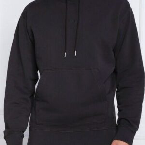 Elegant Dark Blue Cotton Hooded Sweatshirt