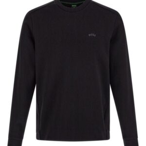 Elegant Black Cotton Round Neck Sweatshirt